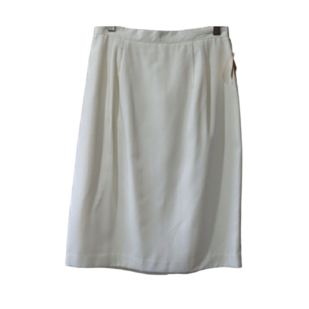 Isaac Hazon White Vintage NOS Aline Skirt 10 USA